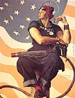 Norman Rockwell Canvas Paintings - Rosie the Riveter
